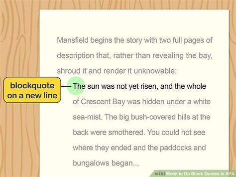 When quotes extend this long, you must format them in apa style: Block Quote Apa Idea how to do block quotes in apa 9 steps with pictures wikihow Block Quote Apa ...