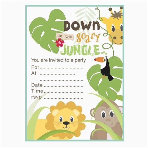 Free Jungle Party Invitation Template Printable Templates