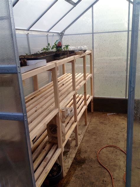 A lot of gardeners want to start seeds indoors. Inside shelving ideas for your 6x8 greenhouse ...
