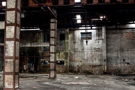 Old Warehouse In Disrepair Abandoned Building Interior Stock Image