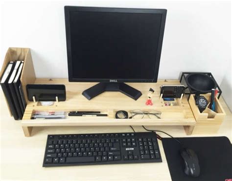 The brightness and contrast of the monitor may produce an indirect glare that is hard on the eyes. Wooden Computer Monitor Stand Riser - Laptop Stand and ...