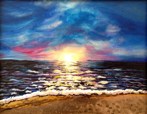 Blue Sunset Painting By Deb Wolf Fine Art America