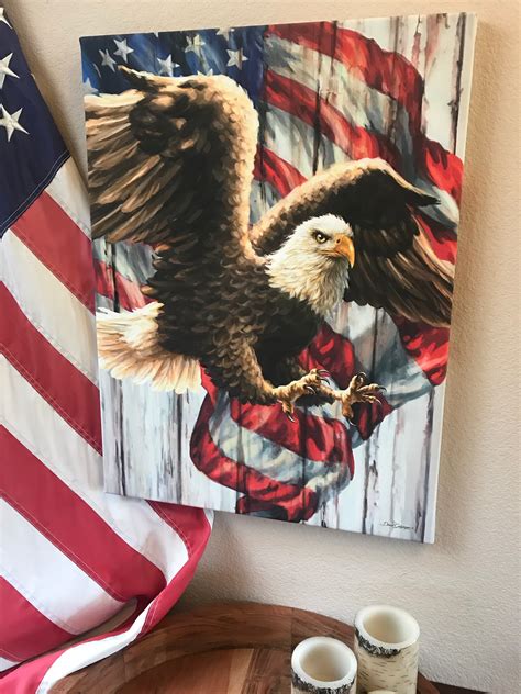 Liberty Eagle Canvas Wall Art Glow Decor