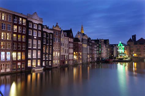 Beautiful Night Scenery Of Amsterdam Netherlands Photograph By Sheng