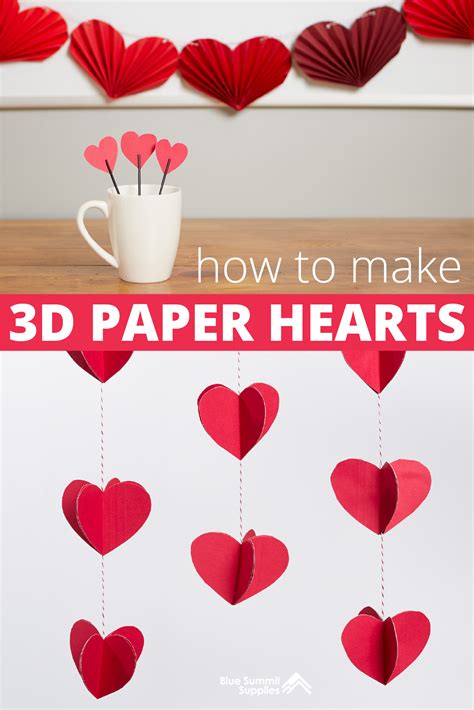 Creative Valentine Office Ideas How To Make 3d Paper Hearts Paper