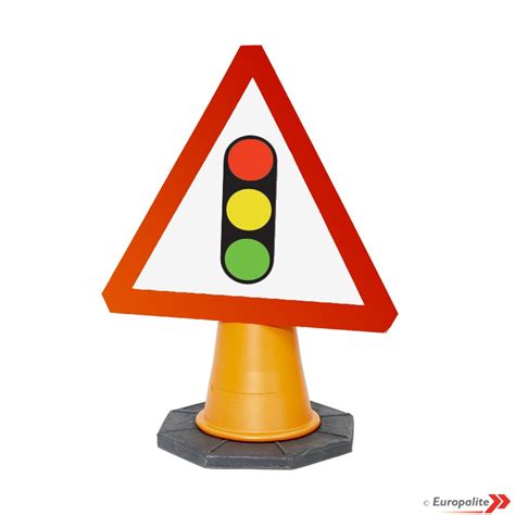 Traffic Control Ahead Road Sign Cone Sign