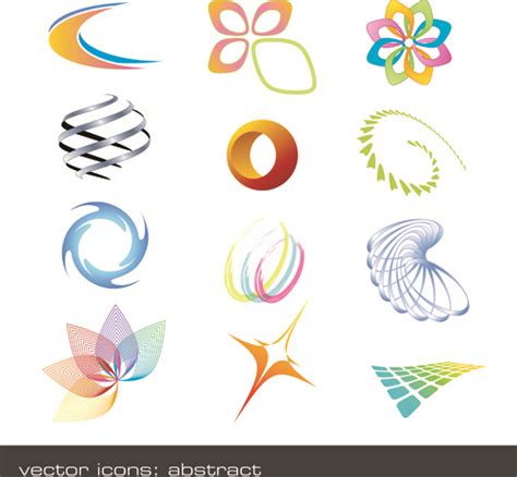 Vector Set Of Abstract Logos Vectors Graphic Art Designs In Editable