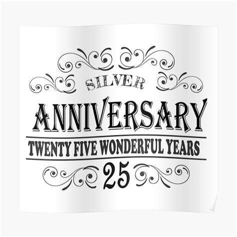 Happy 25th Silver Anniversary Poster For Sale By Purecreations