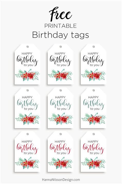 printable floral birthday cards tags gift box birthday gift tags printable birthday card