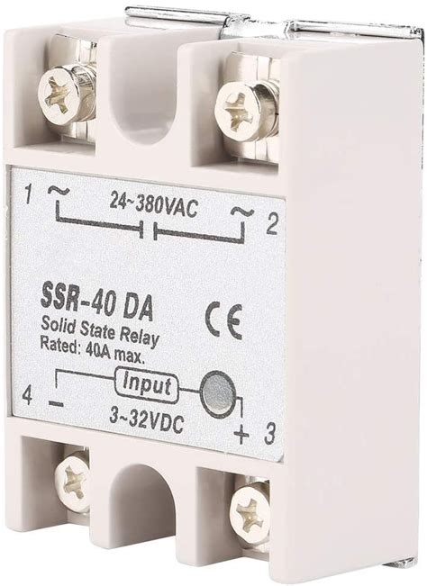 Single Phase Dc Ac Solid State Relay Ssr 40da 40a Input Voltage 3 32v