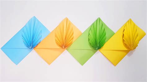 How To Make Color Paper Envelope Easy Origami Leaf Envelope Diy