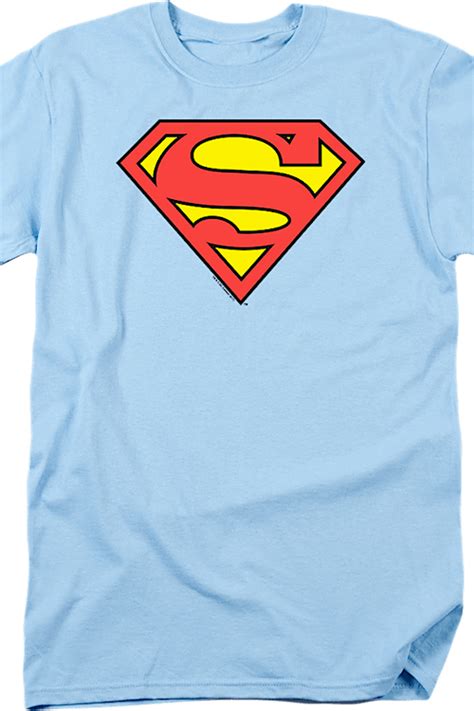 Dc Comics Light Blue Superman Logo Mens T Shirt