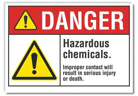 Polyester Adhesive Sign Mounting Hazardous Chemicals Danger Label