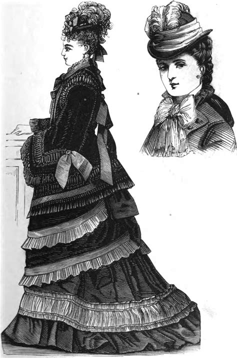 1876 Hat Fashions Along With A Walking Dress Hat Fashion Victorian