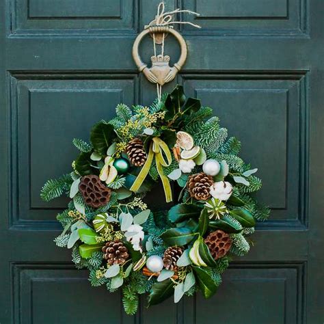 Christmas Door Wreath Natural White Oasis Florists Terenure