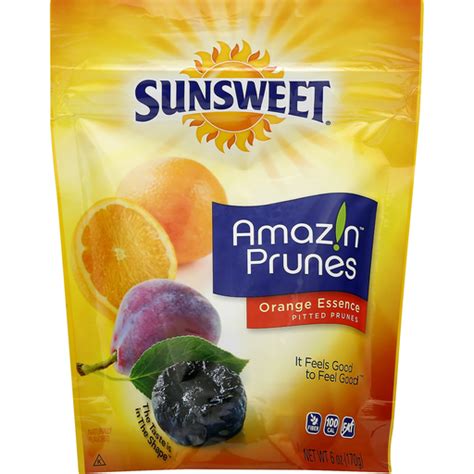 Sunsweet Amazin Prunes Orange Essence Pitted Dried Fruit Reasors