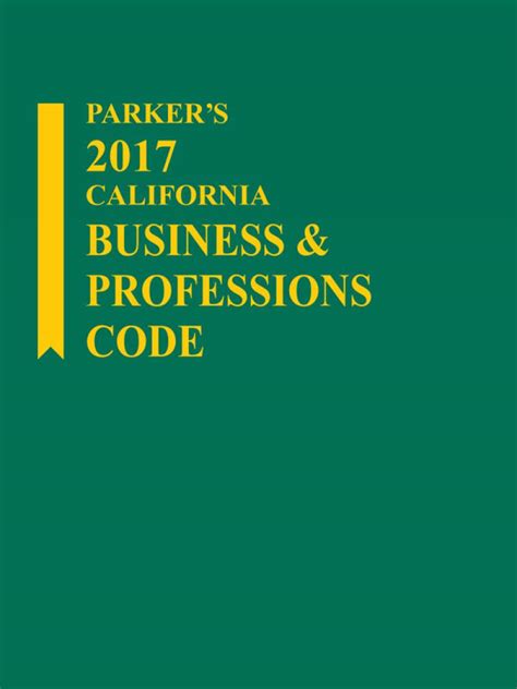 Parkers California Business And Professions Code Lexisnexis Store