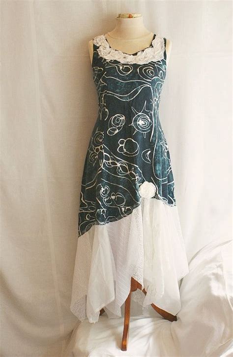 Fairy Long Dress Upcycled Womans Clothing Tattered And Romantic Funky