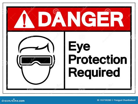 Danger Eye Protection Required Symbol Sign Vector Illustration