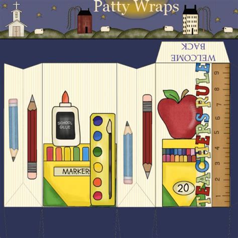 Patty Wraps Welcome Back School Treat Bag Paper Toy Paper Dolls