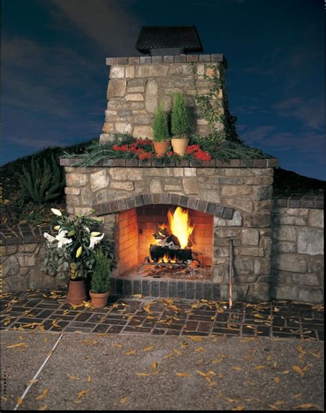 Rustic Stone Outdoor Fireplace