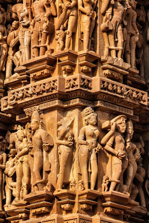 Famous Stone Sculptures Of Khajuraho Stock Photo Image Of Sculpture