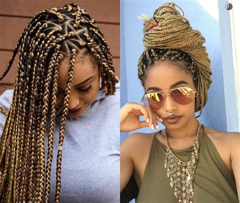 5 two cornrow braids with extensions. Spectacular Long Box Braids Hairstyles 2017 | Hairdrome.com