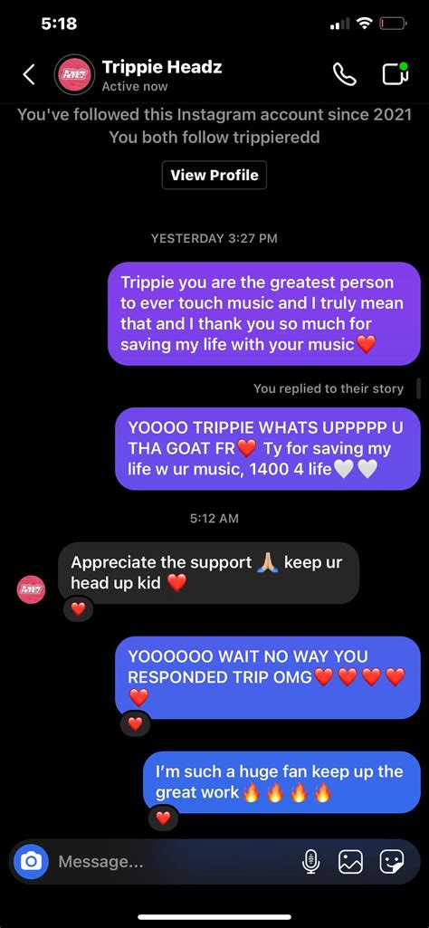 is trippie s nft instagram run by him because if so holy crap he just responded to my dm… and