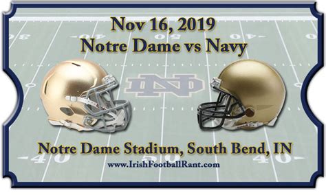 2019 Notre Dame Fighting Irish Vs Navy Midshipmen Football Tickets