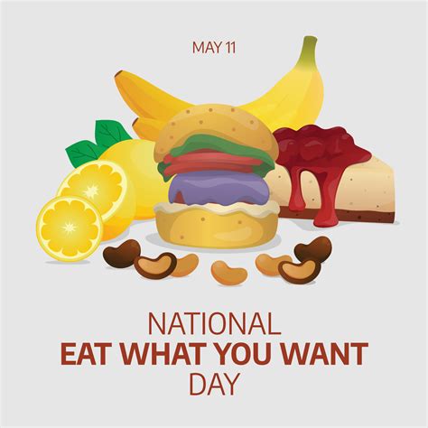 Vector Graphic Of National Eat What You Want Day Good For National Eat What You Want Day