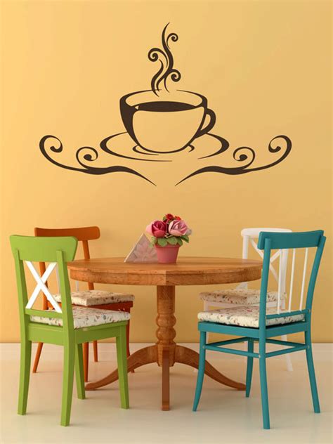 Dekoration Coffee Tree Wall Decal Coffee Cup Decal Kitchen Decor Vinyl