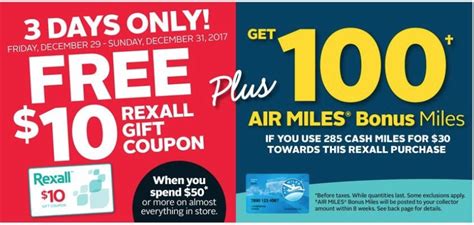 Rexall Pharma Plus Canada Coupons And Deals Free 10 Rexall T Coupon