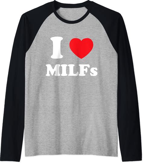 i love heart milfs and mature sexy women raglan baseball tee clothing shoes and jewelry