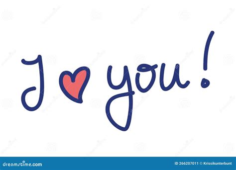 I Love You Red Lettering Text With Red Heart Stock Illustration Illustration Of Card