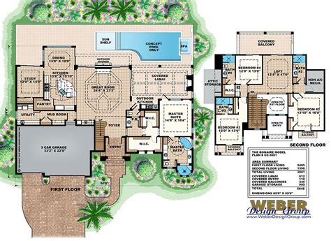 This Is The Floor Plan For These Luxury Home Plans Which Include Two