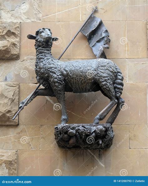 Agnus Dei The Lamb Of God Statue Loggia Del Mercato In Florence Stock