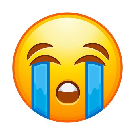 Emoticon de alta qualidade emoji chorando alto emoticon amarelo com rios de lágrimas elementos