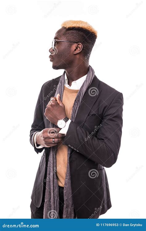 Young Confident Handsome African American Business Man In Suit Posing