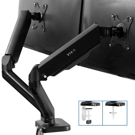 Dual Counterbalance Gas Spring Desk Mount Monitor Usb Stand Up To 27