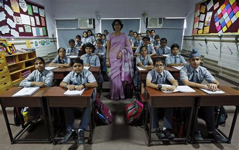 In New Delhi India Archana Shori Teaches 7th Grade Students Inside