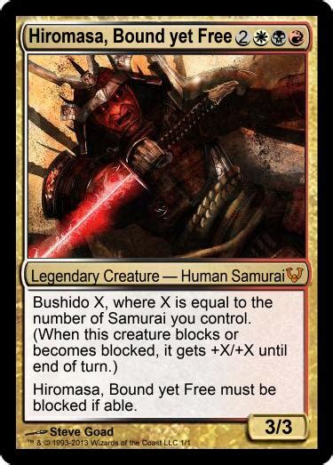 Check out the latest decklists from magic esports events and ranked play on mtg arena! EDH Samurai Commander - Custom Card Creation - Magic ...