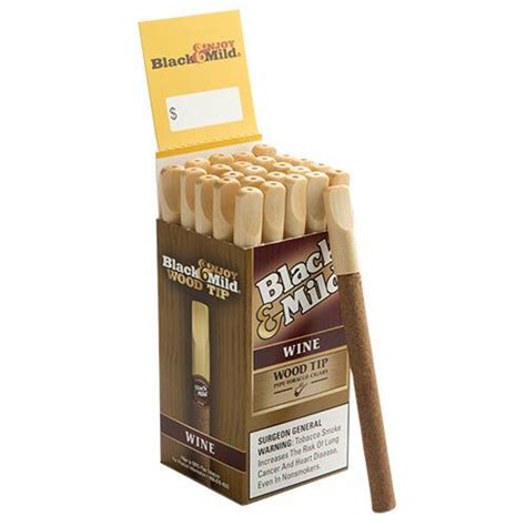 Black And Mild Cigars Wood Tip Wine Cigars 5 X 29 Box Of 25