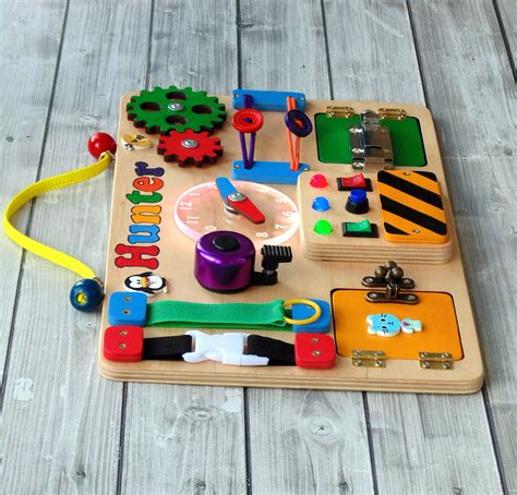 Personalized Toddler Busy Board Baby Montessori Toy Toddler Etsy