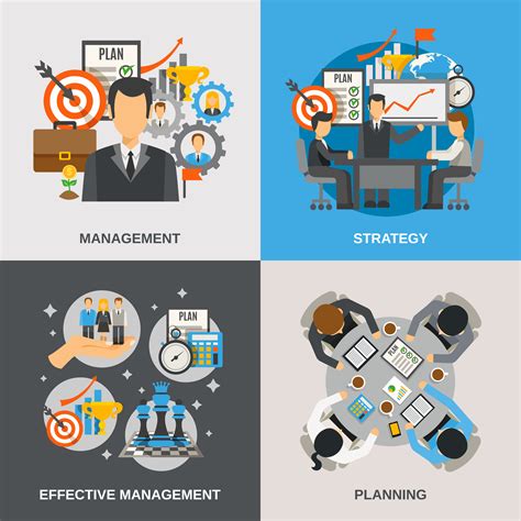 Management Flat Set 468034 Vector Art At Vecteezy