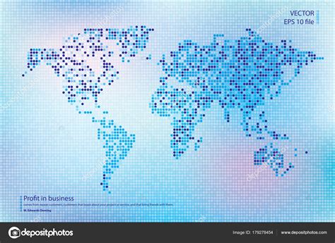 Dotted World Map Vector Illustration Business Concept About World Map