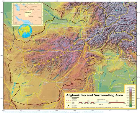 La capitale et la plus grande ville. Afghanistan Carte Physique