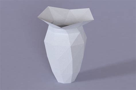 Pdf Printable Diy Template 3d Paper Vase Origami Vase Low Poly Paper
