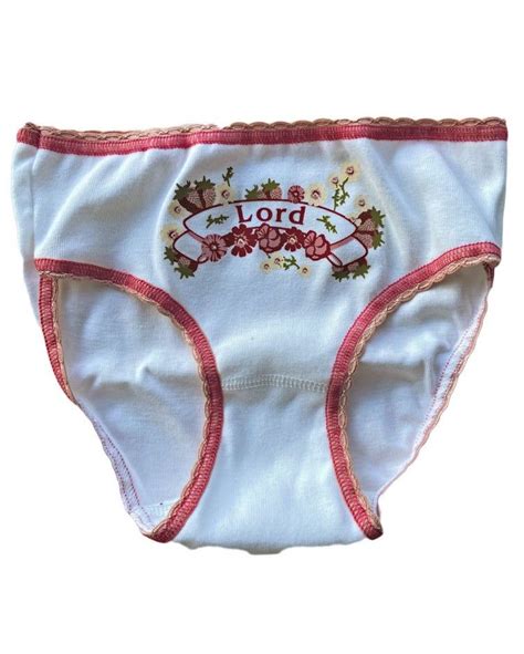 Chirdern Underwear Girl Panty Vintage Print Cotton Color White Size