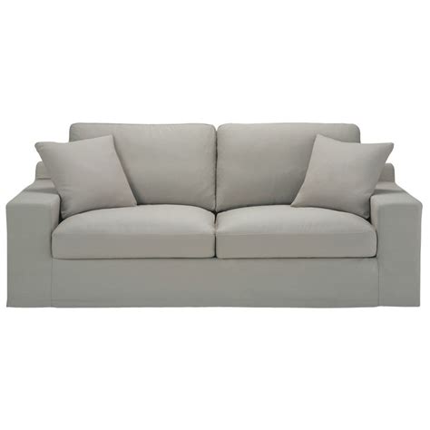 Canapé convertible maison du convertible. Canapé convertible 3 places en coton gris clair Stuart ...