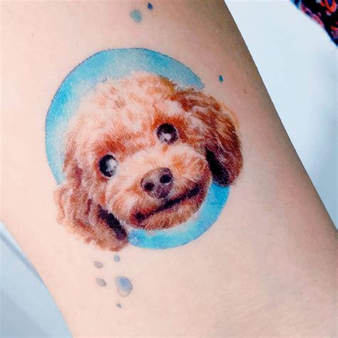 Dog Tattoos Watercolor Animal Temporary Tattoos Poodle Tattoo Etsy